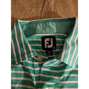 FootJoy Men’s Medium Green Striped Golf Polo